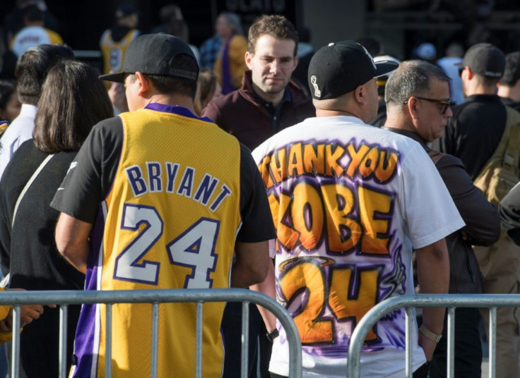 Fans arrive to attend the "Celebration of Life for Kobe and Gianna Bryant" service at Staples Center in Downtown Los Angeles on February 24, 2020