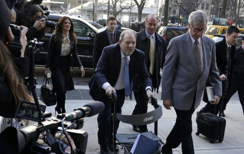 Harvey Weinstein arrives at the Manhattan Criminal Court, on February 24, 2020 in New York City.