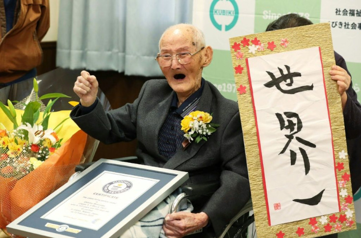 Chitetsu Watanabe after being recognised as the world's oldest living male. He has died away aged 112