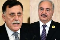 Libya's conflict pits UN-recognised premier  Fayez al-Sarraj against military commander Khalifa Haftar