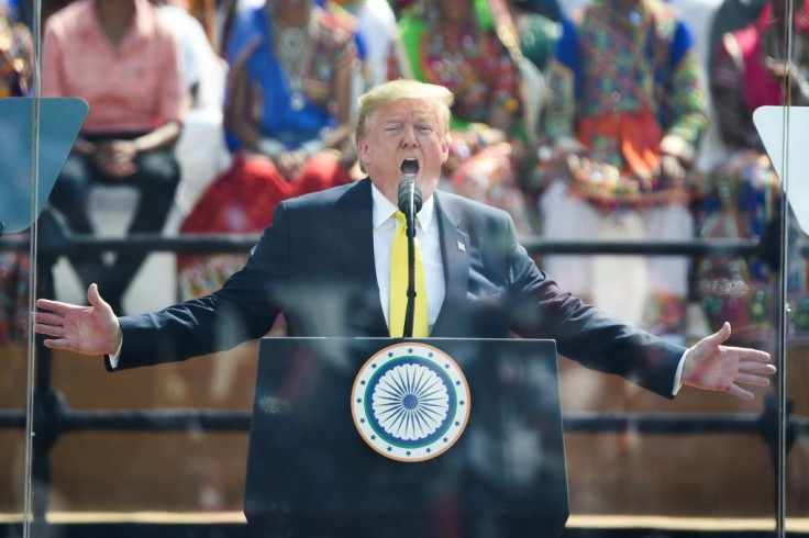 US President Donald Trump, pictured during his February 2020 India visit, has called the Afghan war a waste of blood and treasure