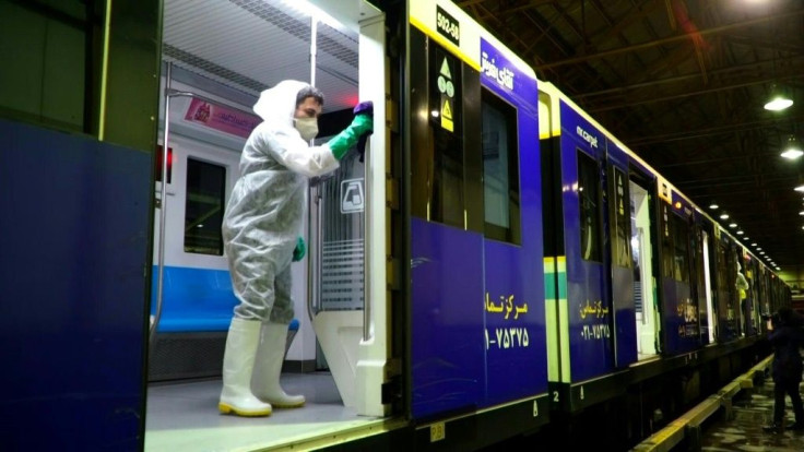 Workers are disinfecting buses and subway trains in Iran where more than a dozen people have died from the coronavirus outbreak. Duration: 00:43