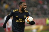 Alexandre Lacazette scored the only goal in the first leg in Greece
