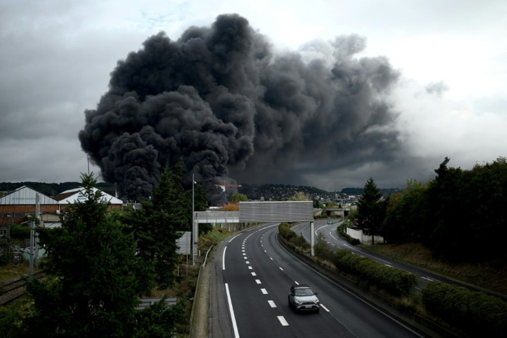 More than 9,000 tonnes of chemicals burned on September 27, 2019 in a fire at the Lubrizol factory in Rouen, spewing smoke and soot over the area