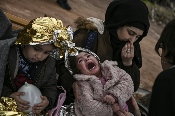 Many of the refugees arriving on Lesbos by boat were children