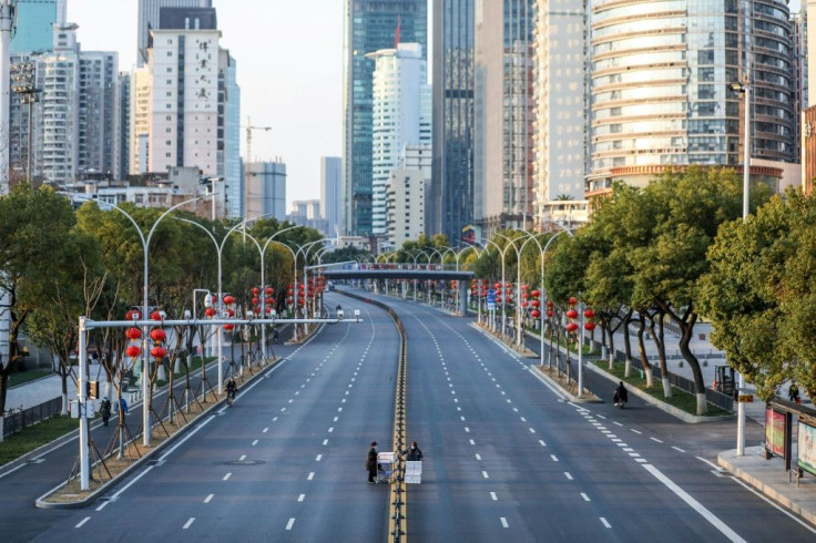 Deserted streets in Wuhan, China reflect an economy at a standstill