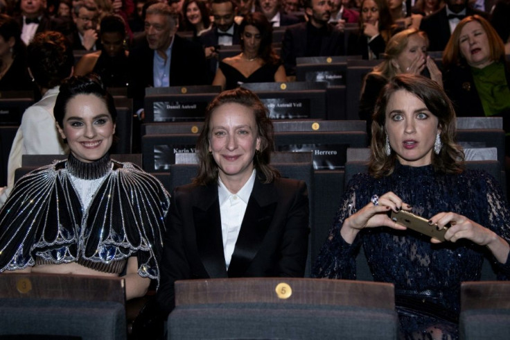 Adele Haenel (R), who has become a hero of the #MeToo movement in France, stormed out when Roman Polanski won best director at the French Oscars
