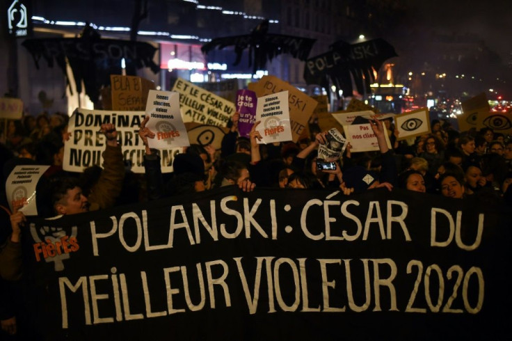 Protesters chanting 'Lock up Polanski!' tried to storm the theatre where the ceremony was being held