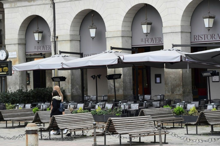 Cafes and restaurants in Italy's economic capital have been deserted due to coronavirus fears