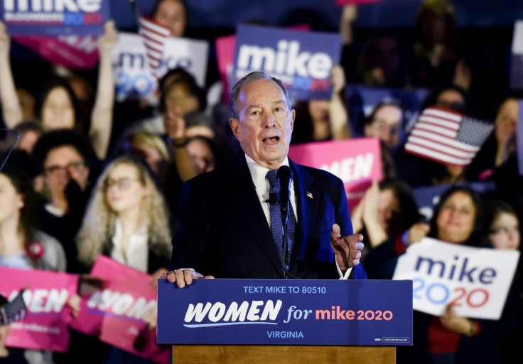 Democratic presidential candidate Mike Bloomberg is betting big on his Super Tuesday chances -- he is seen here at a rally in one of the 14 Super Tuesday states, Virginia