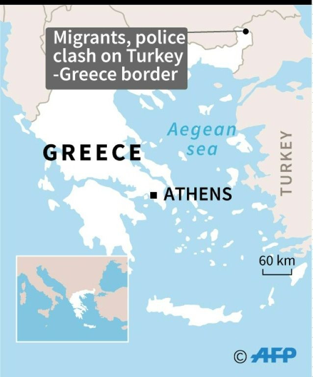 Clashes erupted between police and migrants on the Greece-Turkey border, as refugee numbers swelled