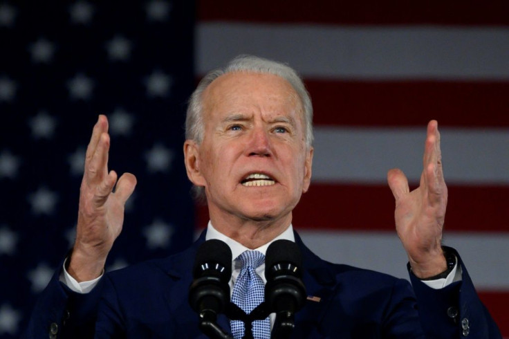 In this file photo taken on February 29, 2020, Democratic presidential candidate Joe Biden speaks in Columbia, South Carolina after his resounding victory in the state's primary, which gave him a boost days before 14 states vote on 'Super Tuesday'