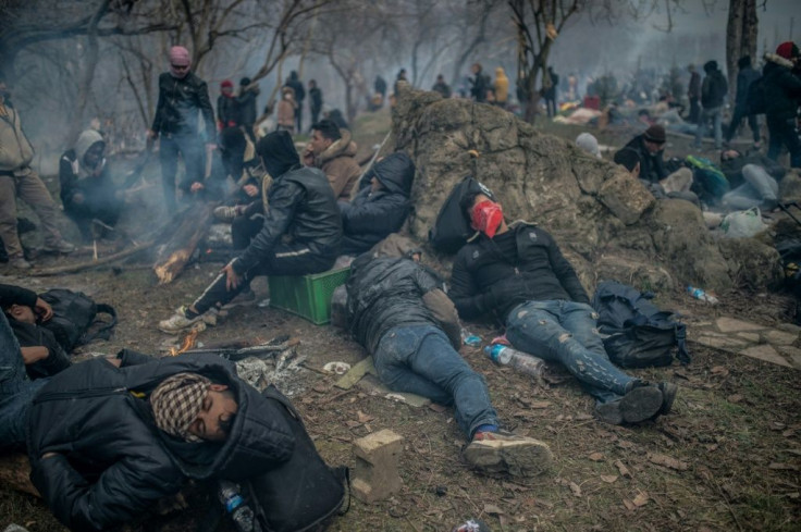 The scene on the Turkish side of the border