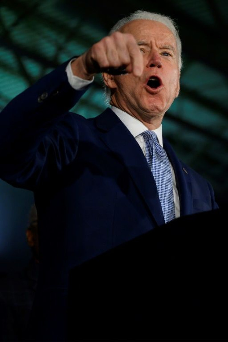 Democratic presidential candidate Joe Biden speaks in Columbia, South Carolina where he won the state's primary