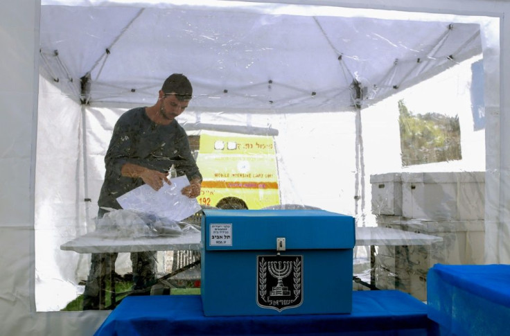 Special polling booths have been erected for the 5,600 Israelis under self-quarantine