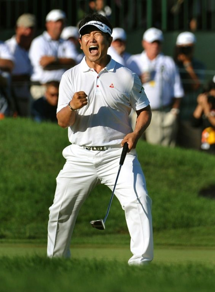 Asia's only major winner YE Yang celebrates victory at the 2009 US PGA Championship. He also recorded his maiden PGA Tour win at the Honda Classic