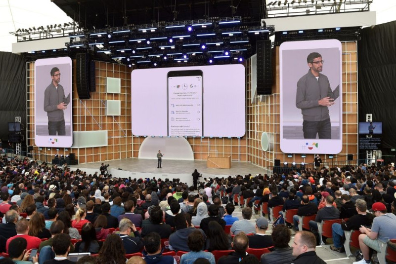 The festival-like developer conference known as the Google I/O, whose 2019 edition is pictured here, is being canceled over coronavirus fears
