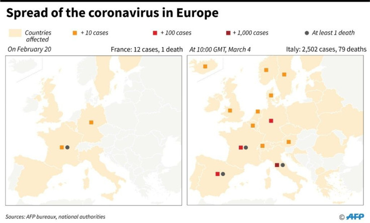 How coronavirus has spread in Europe since February 20