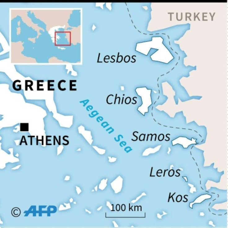 Map of the Aegean locating the Greek islands of Lesbos, Samos, Chios, Leros and Kos, which have been at the forefront of the migration crisis for the past five years