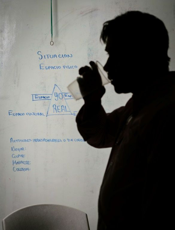 A participant at the support group to reflect on male chauvinism in Mexico