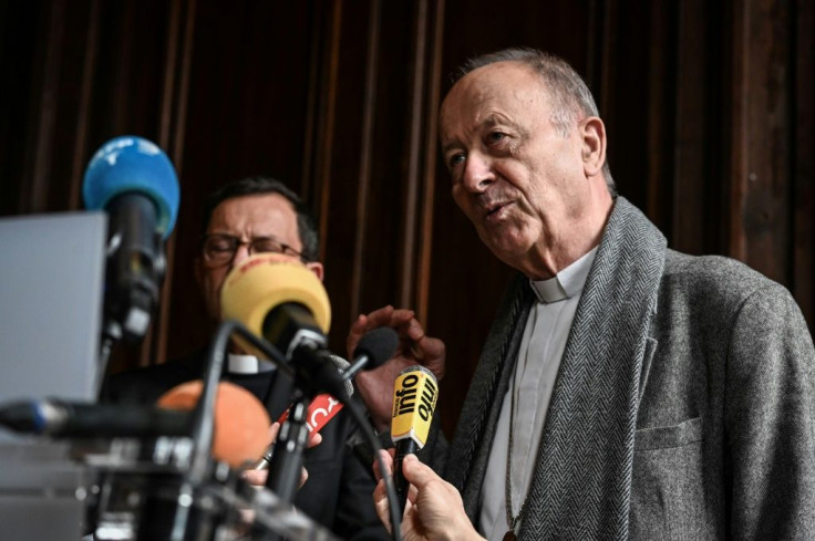 Apostolic Administrator Michel Dubost announces Pope Francis' acceptation of the resignation of French Cardinal Philippe Barbarin, whose conviction for shielding an alleged child-molesting priest was overturned on appeal last month
