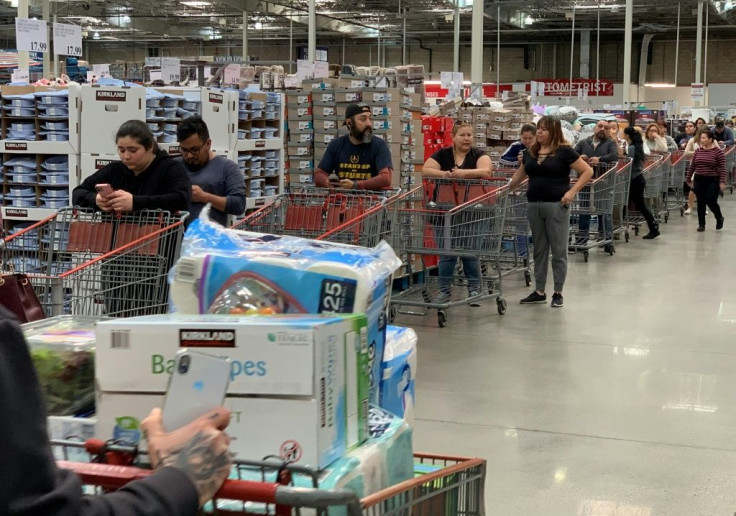 Wholesale stores were unable to keep up with soaring demand for a range of staple items, as California residents prepare for the worst