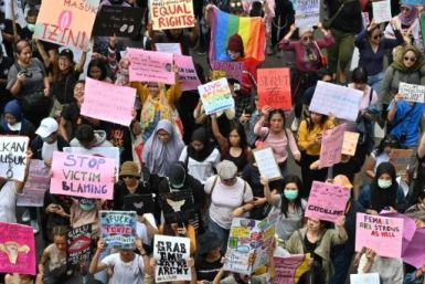 In Indonesia, roughly 800 people in the capital Jakarta rallied to demand the government revoke gender-discriminative laws