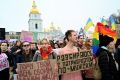 Kiev joined a slew of other European cities in holding a rally to demand more respect for women's rights