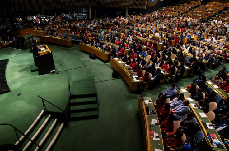 Finnish Prime Minister Sanna Marin speaks to the United Nations Observance of International Women's Day 2020