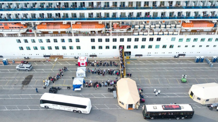 On the West Coast the Grand Princess cruise ship docked at California's port of Oakland, for more than 2,400 passengers to be taken into treatment, or placed in quarantine