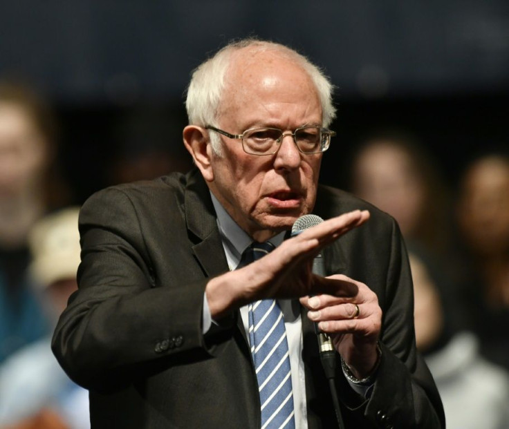 Democratic presidential hopeful Senator Bernie Sanders speaks at a rally at the Stifel Theater in downtown St. Louis