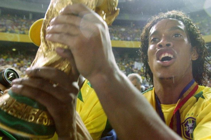 Ronaldinho, seen here celebrating the 2002 World Cup final win against Germany, said he was invited to conferences sponsored by children's charities