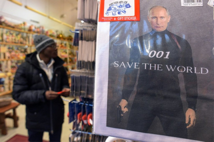 A pro-Putin souvenir in a shop in Saint Petersburg