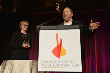 Harvey Weinstein pictured at a gala in New York in 2012 with actress Meryl Streep, who famously called him 'God'