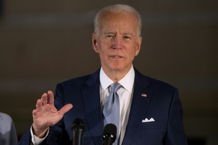 Democratic presidential candidate Joe Biden addresses the media and a small group of supporters during a primary night event on March 10, 2020 in Philadelphia
