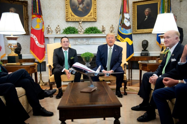 Ireland's Prime Minister Leo Varadkar and US President Donald Trump talked but there was no shaking of hands