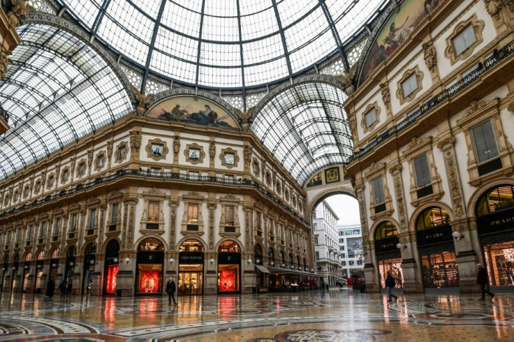A shopping mall, without the usual bustle