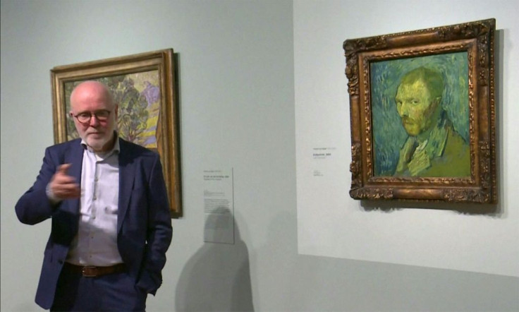 This video grab image shows senior researcher Louis van Tilborgh speaking of a self-portrait by Dutch artist Vincent van Gogh on display at The Van Gogh Museum in Amsterdam on January 20, 2020; other major tourist draws in the Netherlands including the An