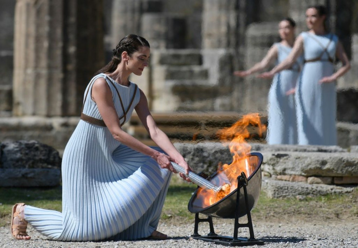 The Olympic flame-lighting ceremony was held in Greece on Thursday
