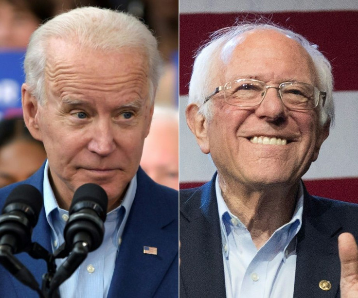 Joe Biden (L) and Bernie Sanders