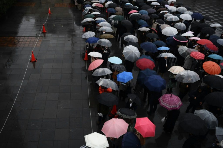 Dozens of people queued outside the court in Yokohama outside Tokyo for a seat at the opening session of the trial in January