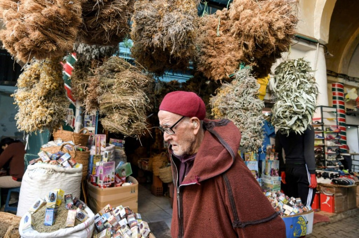 Tunisians flock to the Souk el-Blat in Tunis and its herbalist stalls, where flasks, powders and dried herbs are stacked high