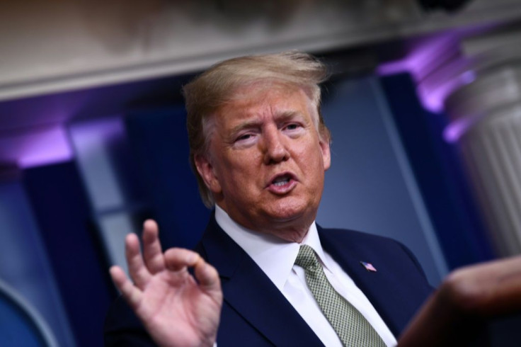 US President Donald Trump speaks during a daily press briefing on the coronavirus pandemic