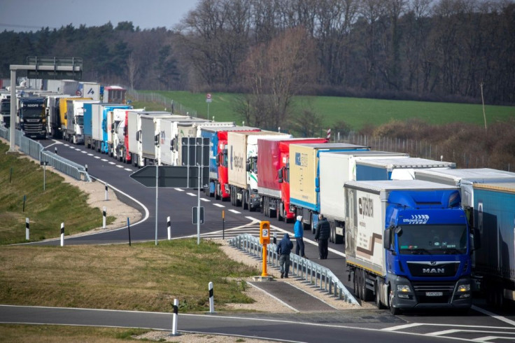 Traffic has piled up near Briesen near the German-Polish border as Polish border authorities ramped up strenuous health checks in an attempt to fight the spread of the coronavirus