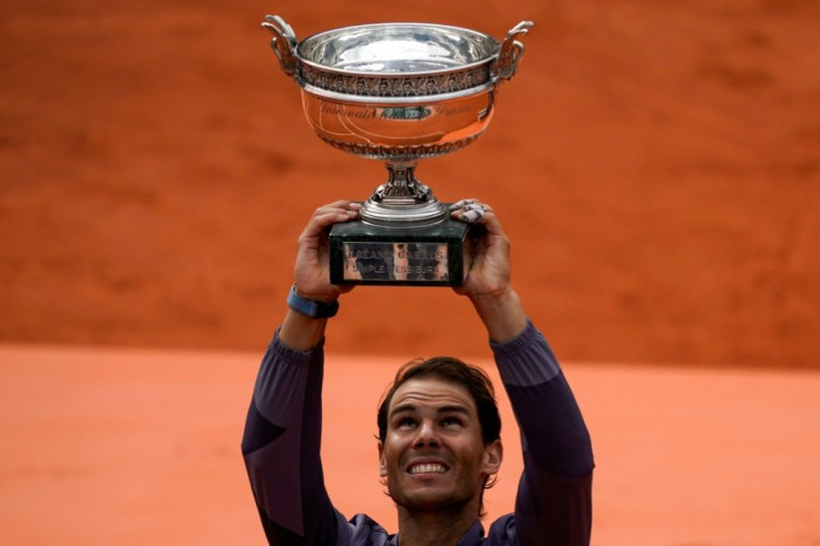 Spain's Rafael Nadal celebrates winning his 12th French Open title in 2019