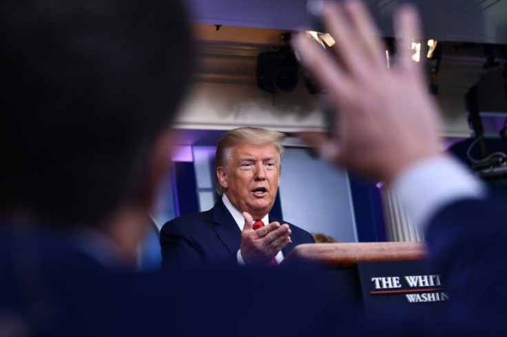 US President Donald Trump speaks during the daily briefing on the novel coronavirus, COVID-19, at the White House on March 18 in Washington