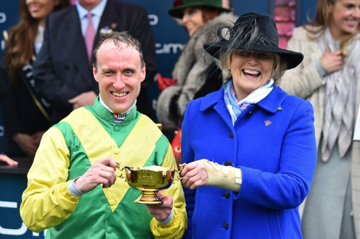 Trainer Jessica Harrington celebrates Sizing John's victory in the 2017 Cheltenham Gold Cup
