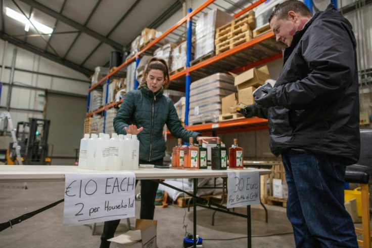 Conlon estimates they have sold 3,500 to 4,000 bottles since Saturday, providing a vital boost to the fight against infection