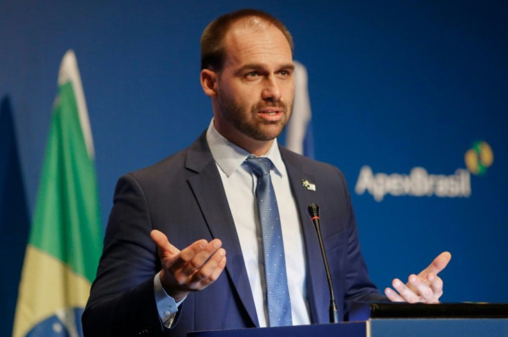 Eduardo Bolsonaro (pictured December 2019), a lawmaker and the son of Brazil's president, accused China of concealing information about the spread of COVID-19