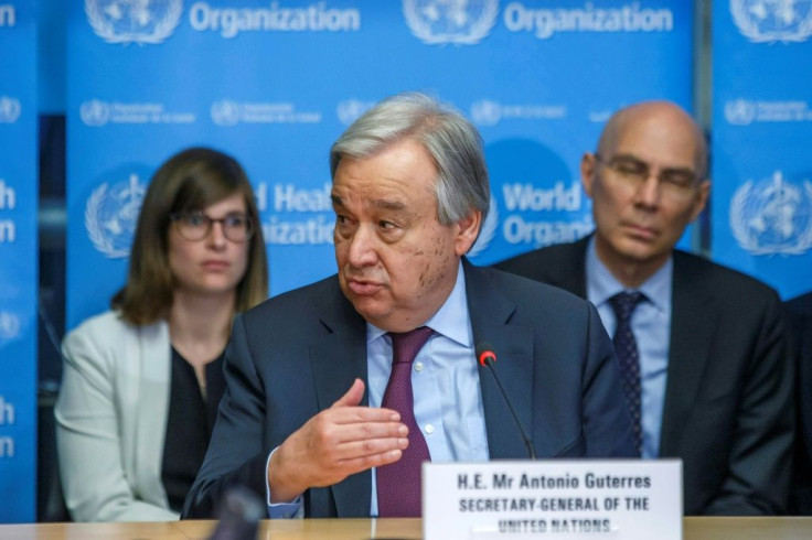 UN Secretary-General Antonio Guterres (pictured February 2020) said that "global solidarity is not only a moral imperative, it is in everyone's interests"